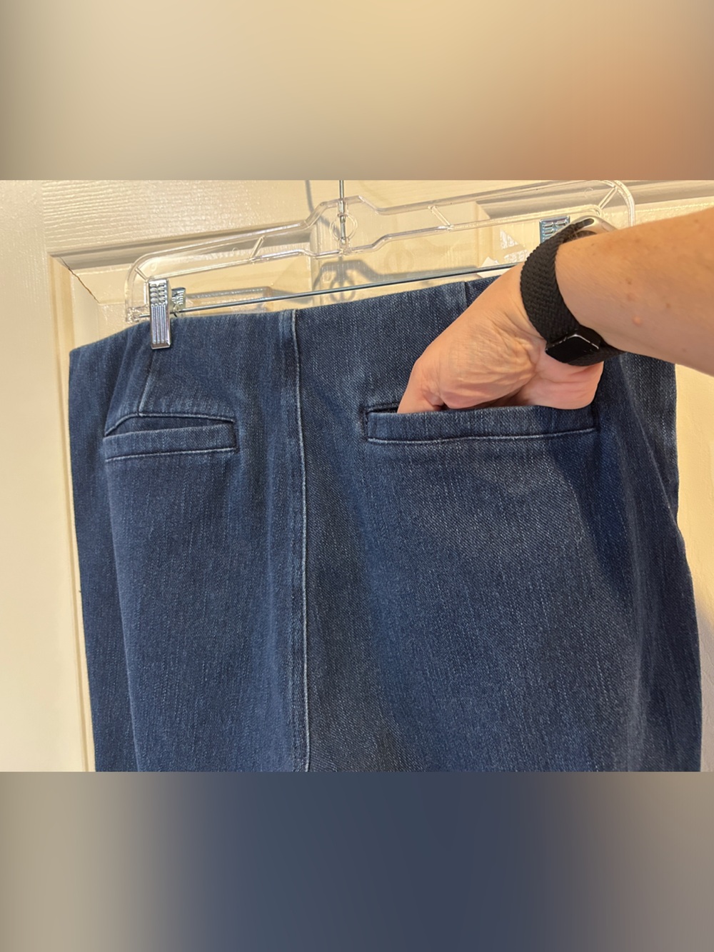 Belle by Kim Gravel Dark Blue Straight-Leg Seam-Front Jeans - Picture 8 of 10